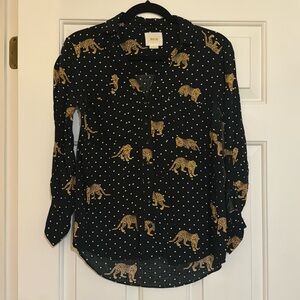 Anthropologie Maeve leopard button up
